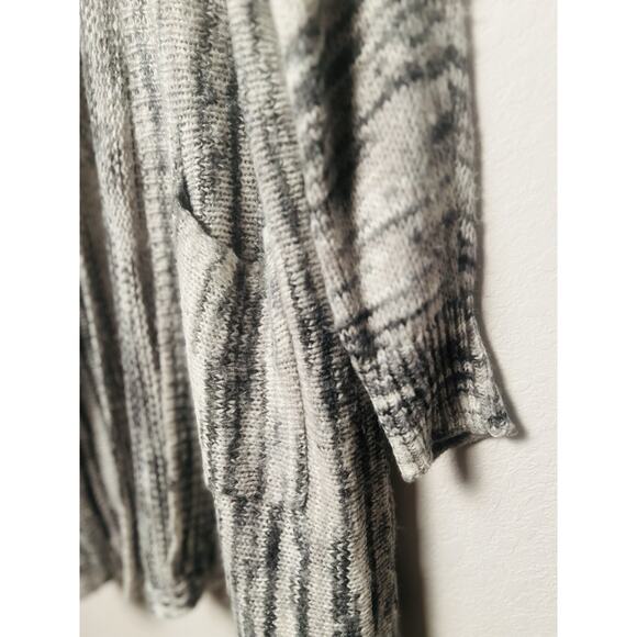 Lane Bryant Gray Open-Front Extra Long Cardigan Sz 18/20 Pockets Western Boho - Picture 2 of 11